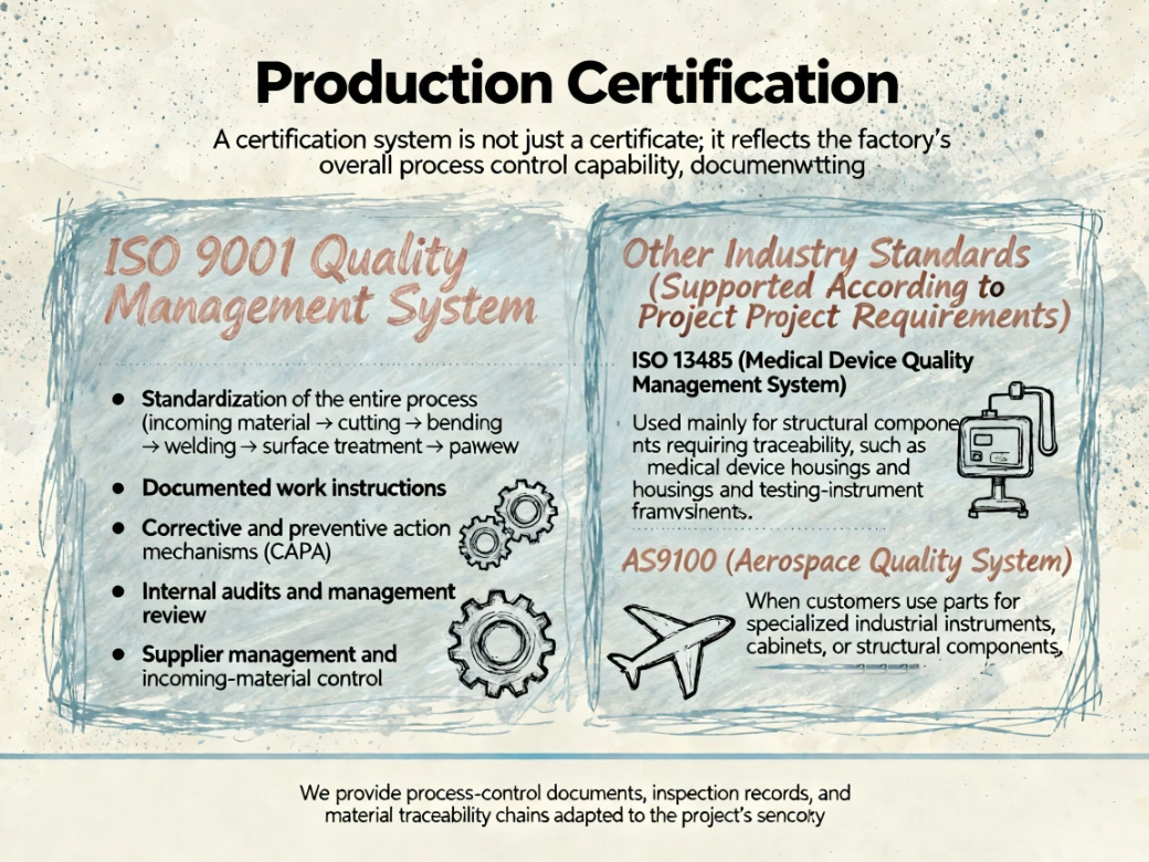 ISO 9001 AS9100 ISO 13485 Production Certification Quality Management System