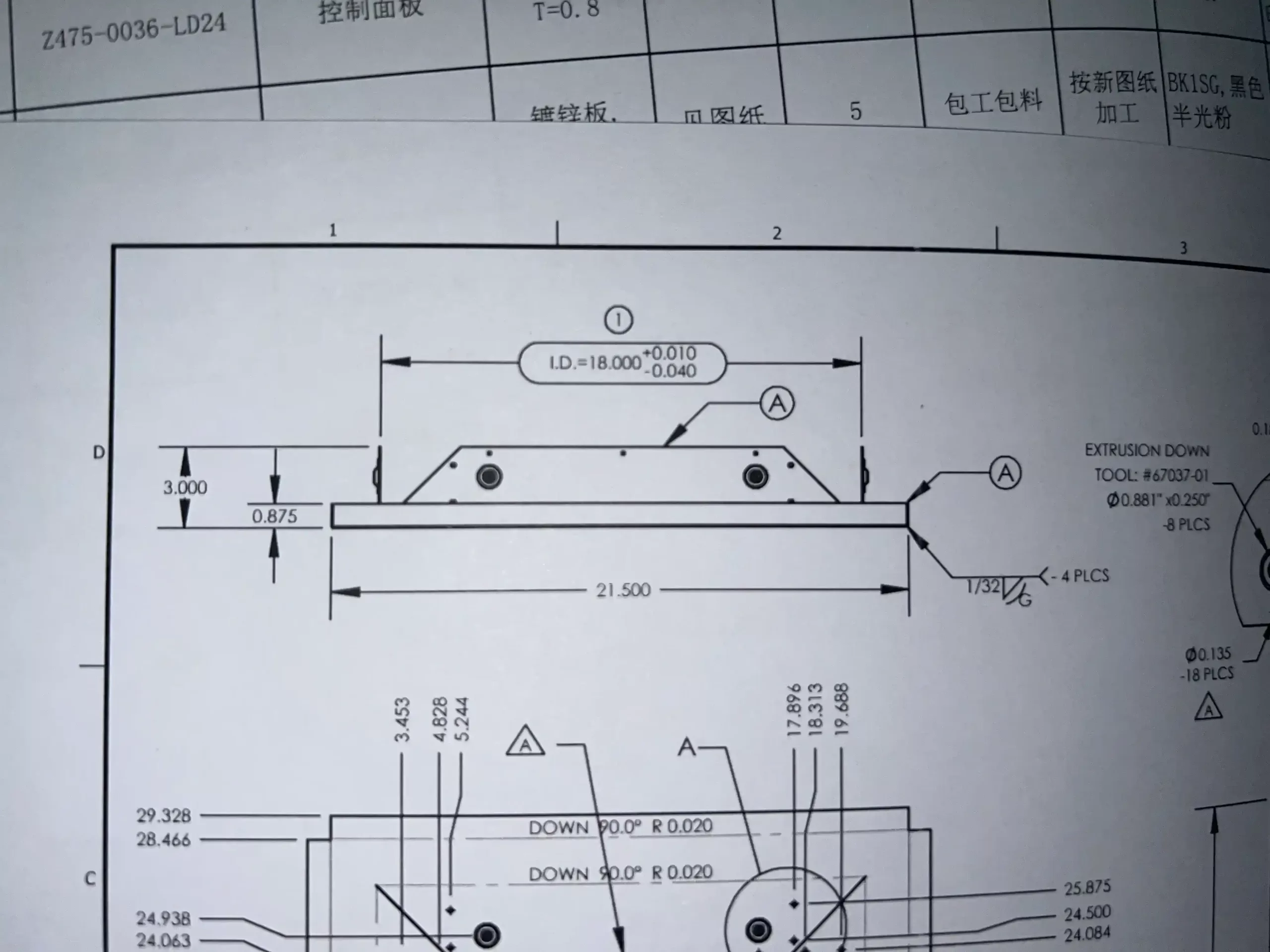 Close-up of drawing and work order