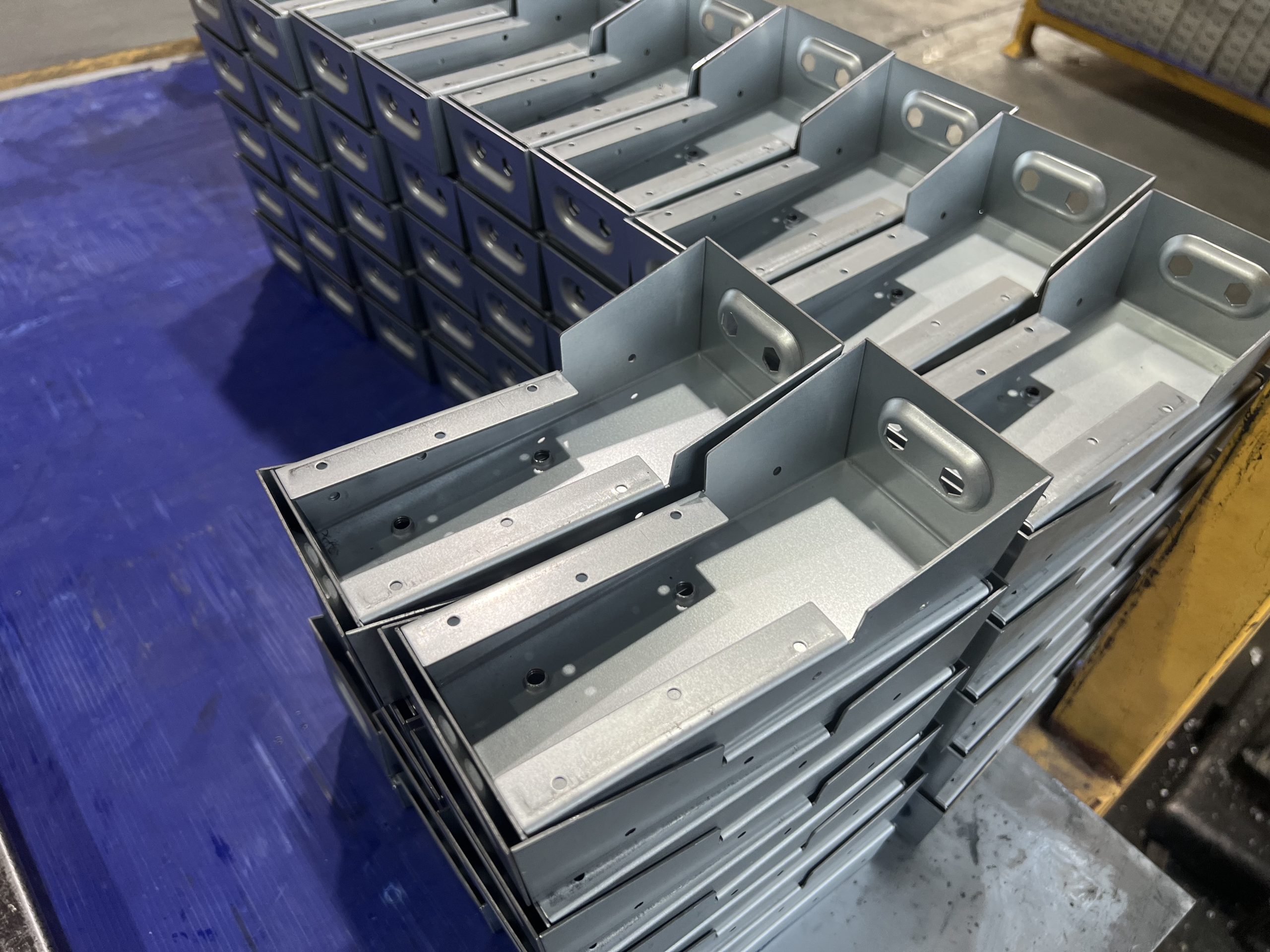 Close-up of finished stamped workpiece