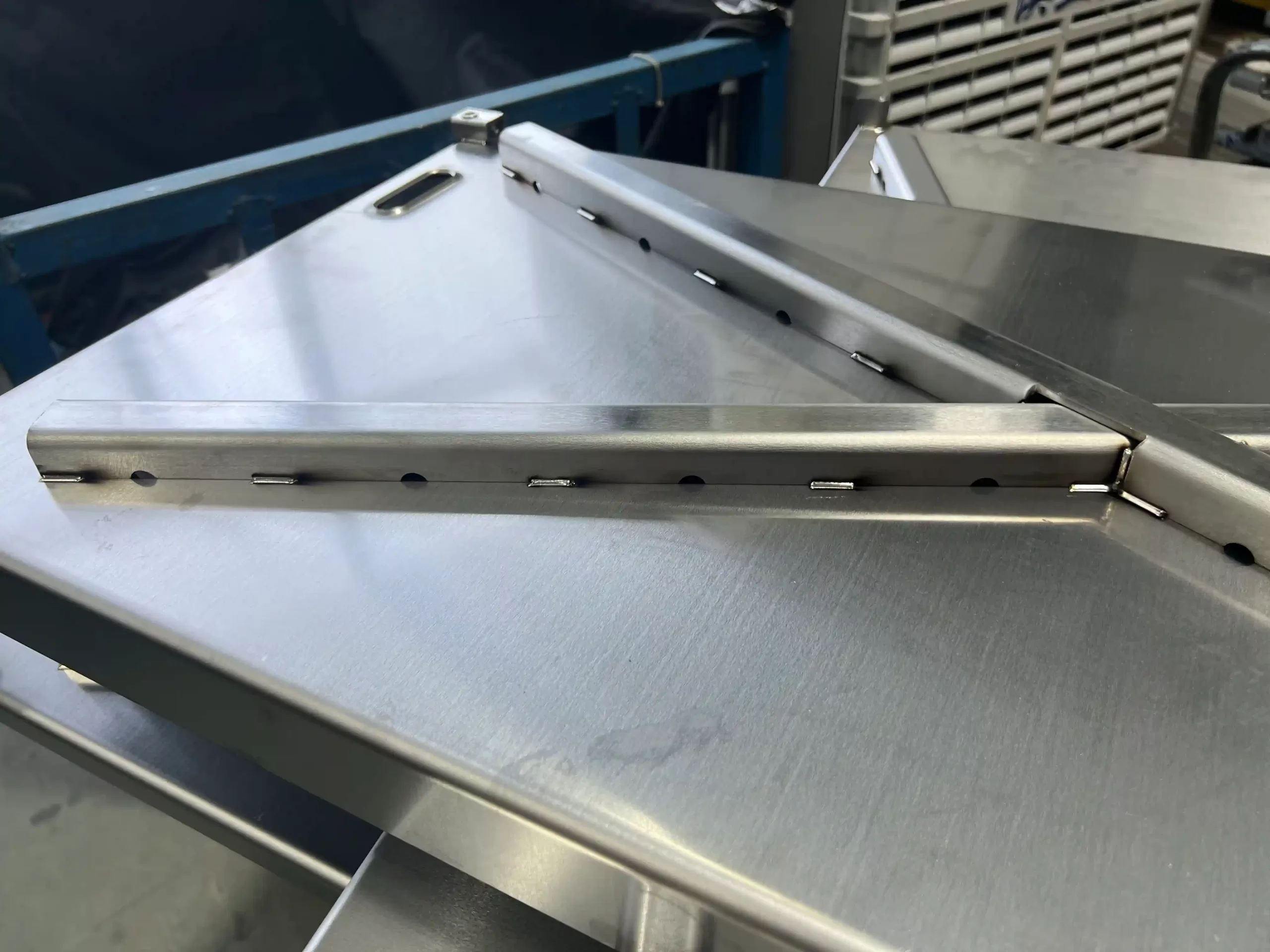 Close-up of welded finished product