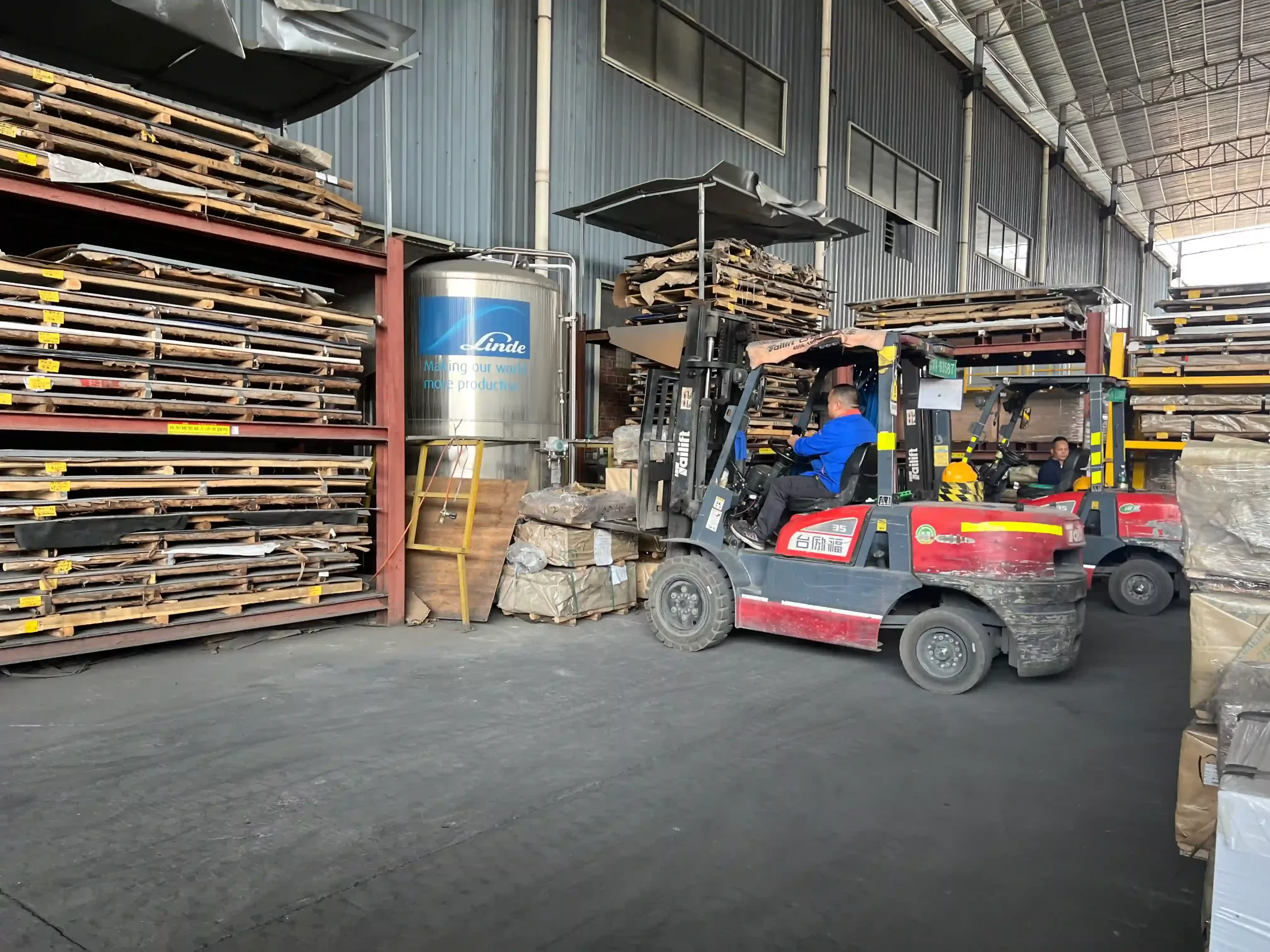 Raw materials being stocked on shelves