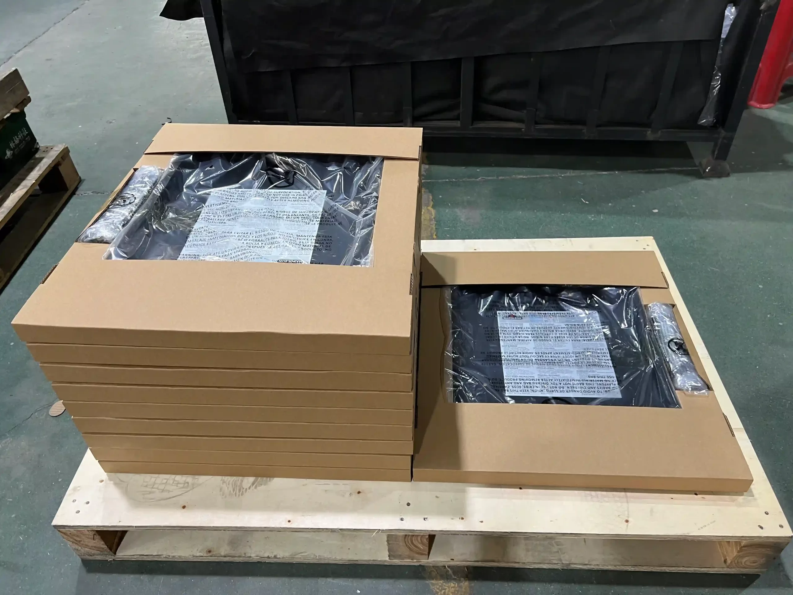 Shipping label and carton mark close-up