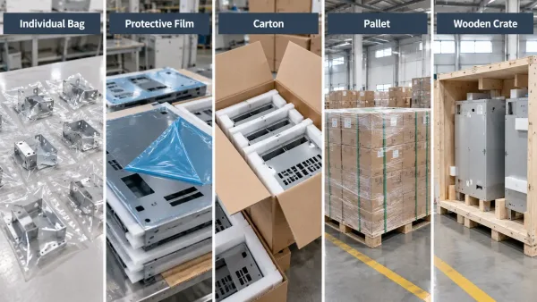 Packaging methods for custom sheet metal parts and export shipments