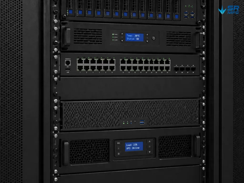 Installation effect of 1U rack blanking panel