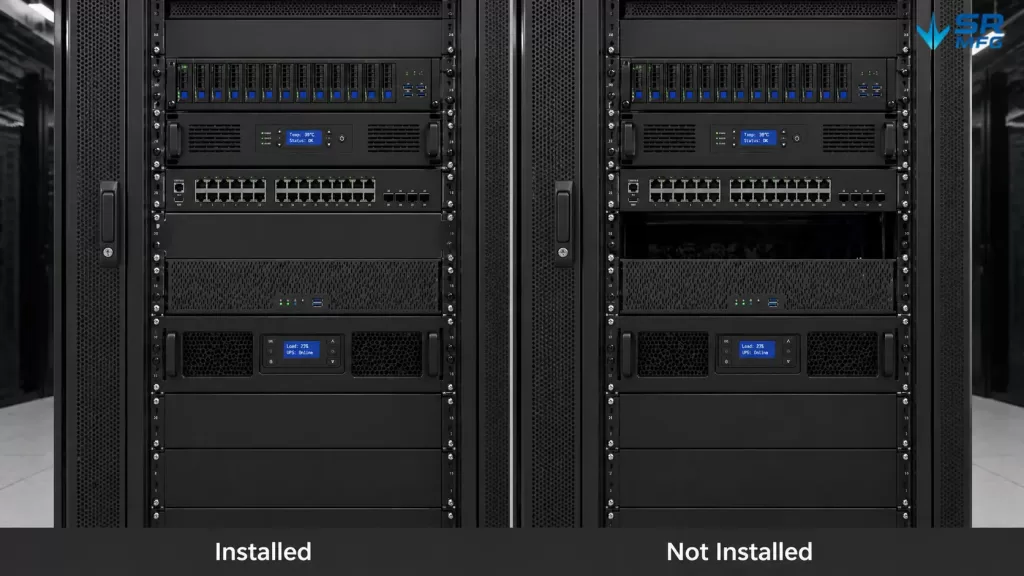 Installation Effect vs. Non-installation Effect of 1U Rack Blank Panel