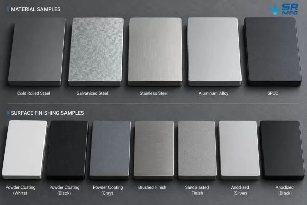 Material and surface finishing options for custom self-service kiosk metal enclosures