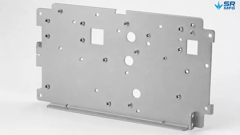 Sheet metal mounting plate with multiple PEM nuts