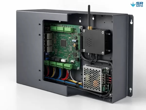 Smart home control metal enclosure protecting internal PCB and IoT gateway modules
