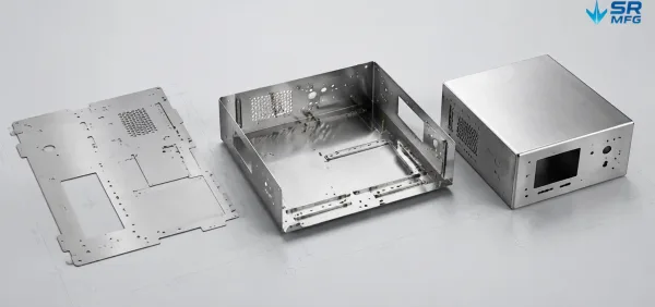 Overview of precision sheet metal manufacturing capabilities for medical diagnostic enclosures, showing laser cutting, CNC bending, and TIG welding results