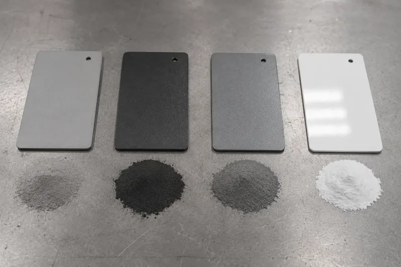 Powder coating resin samples for epoxy polyester hybrid and acrylic finishes