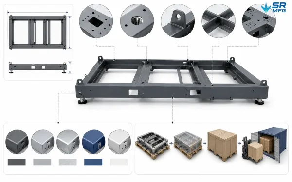 Customization options for automation machine base frames