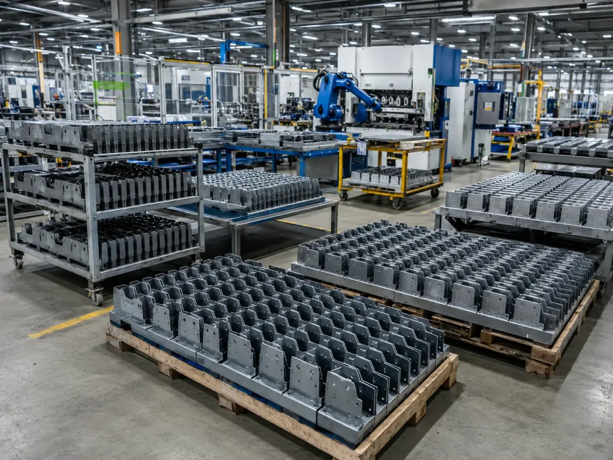 High-volume sheet metal manufacturing with standardized batch production and repeatable output