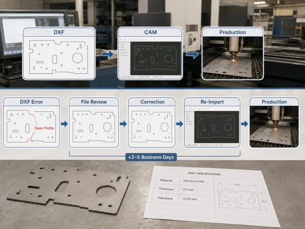 How DXF file errors add review and correction steps before sheet metal production