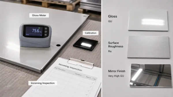 Incoming gloss inspection and comparison with other surface appearance terms