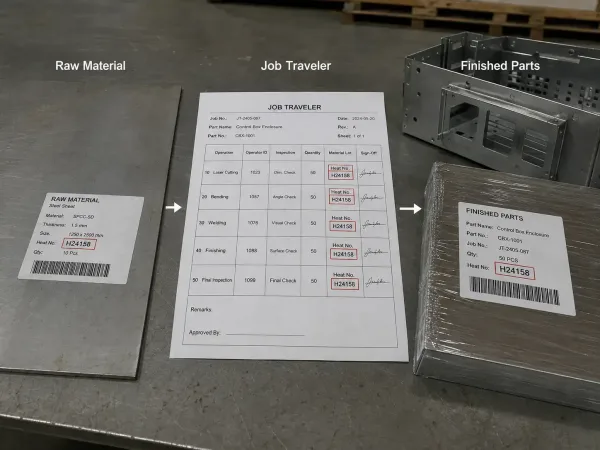 Job traveler versus route sheet versus work order in manufacturing