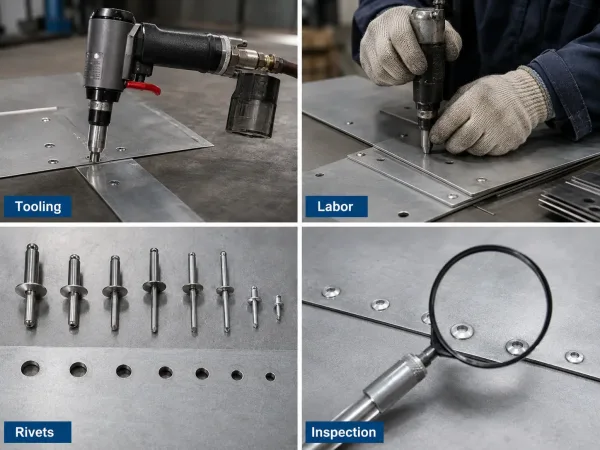 Riveting cost breakdown for sheet metal assemblies