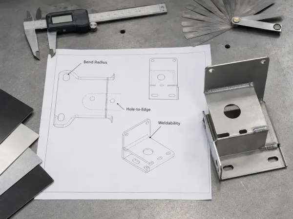 Sheet metal DFM review checking bend radius hole distance and weldability before production