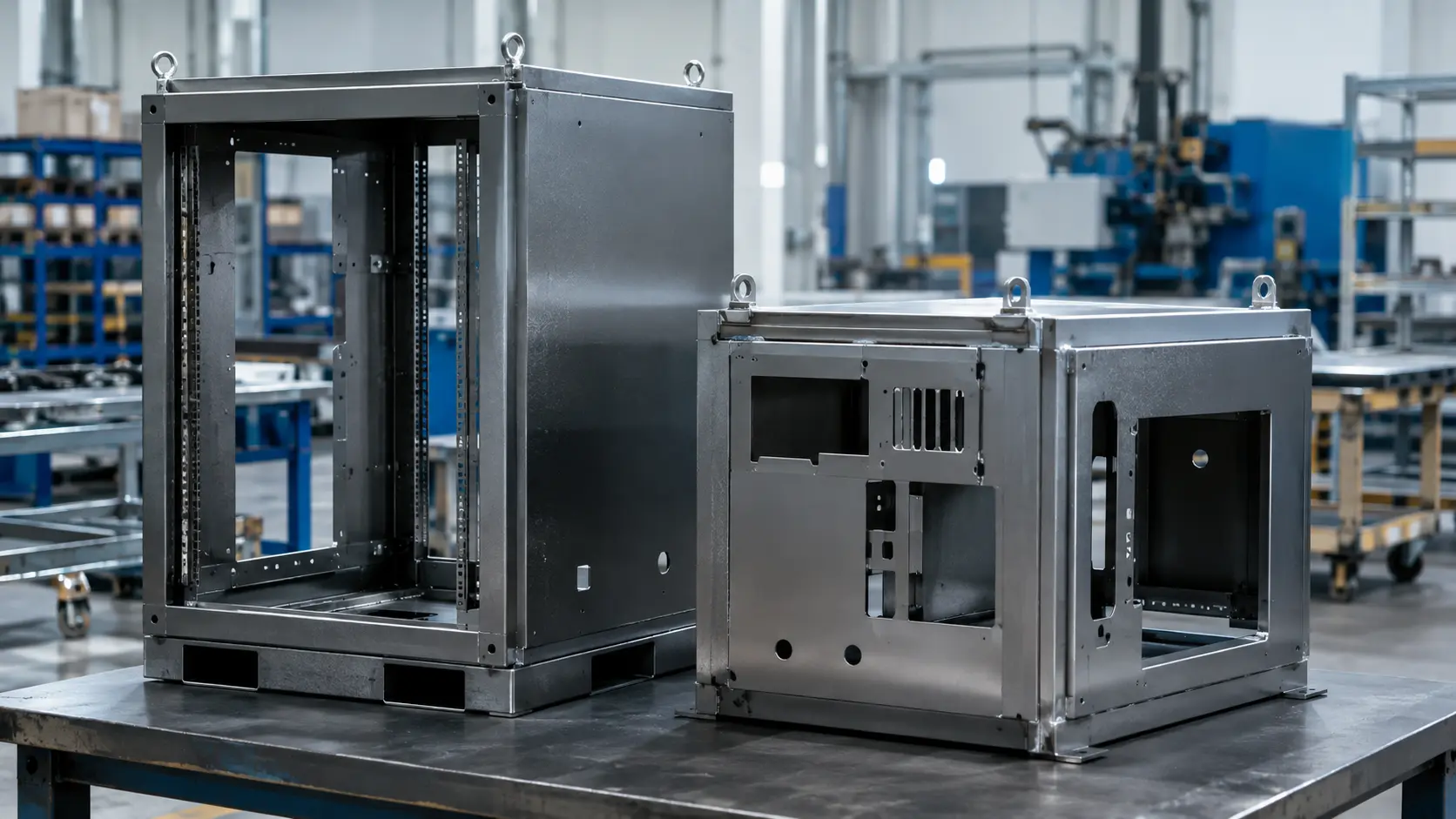 Welded sheet metal enclosure and fabricated assemblies for industrial applications