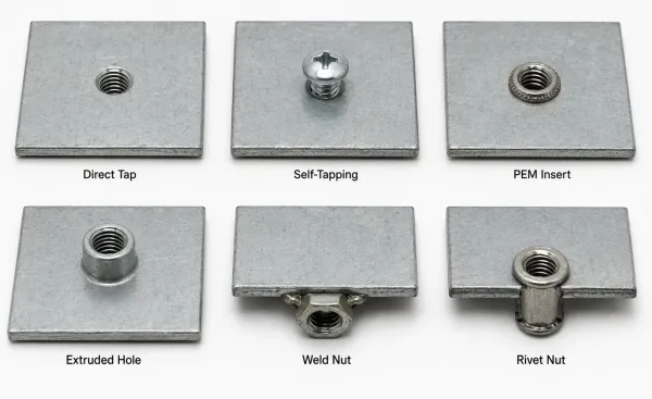 Six methods for adding threads to thin sheet metal