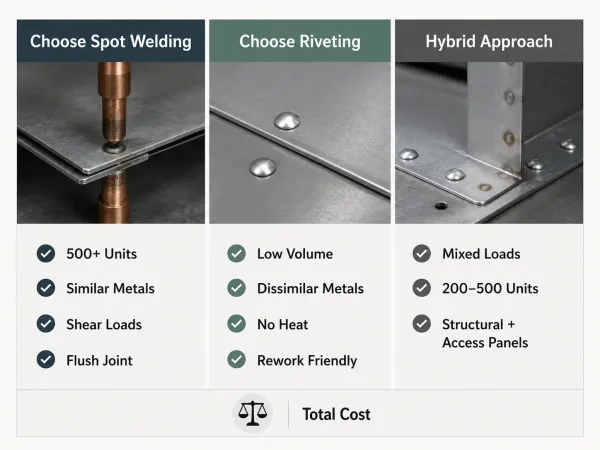 Decision framework for choosing spot welding or riveting