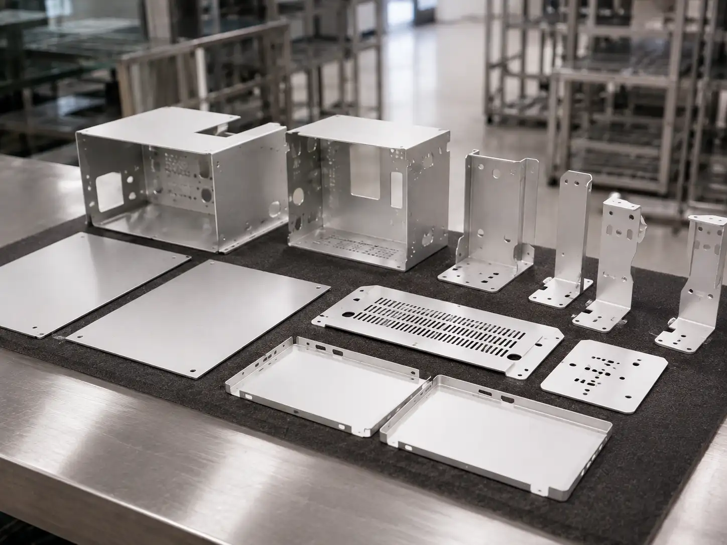 AA 1060 and AA 1100 aluminum parts showing anodized surface finishes