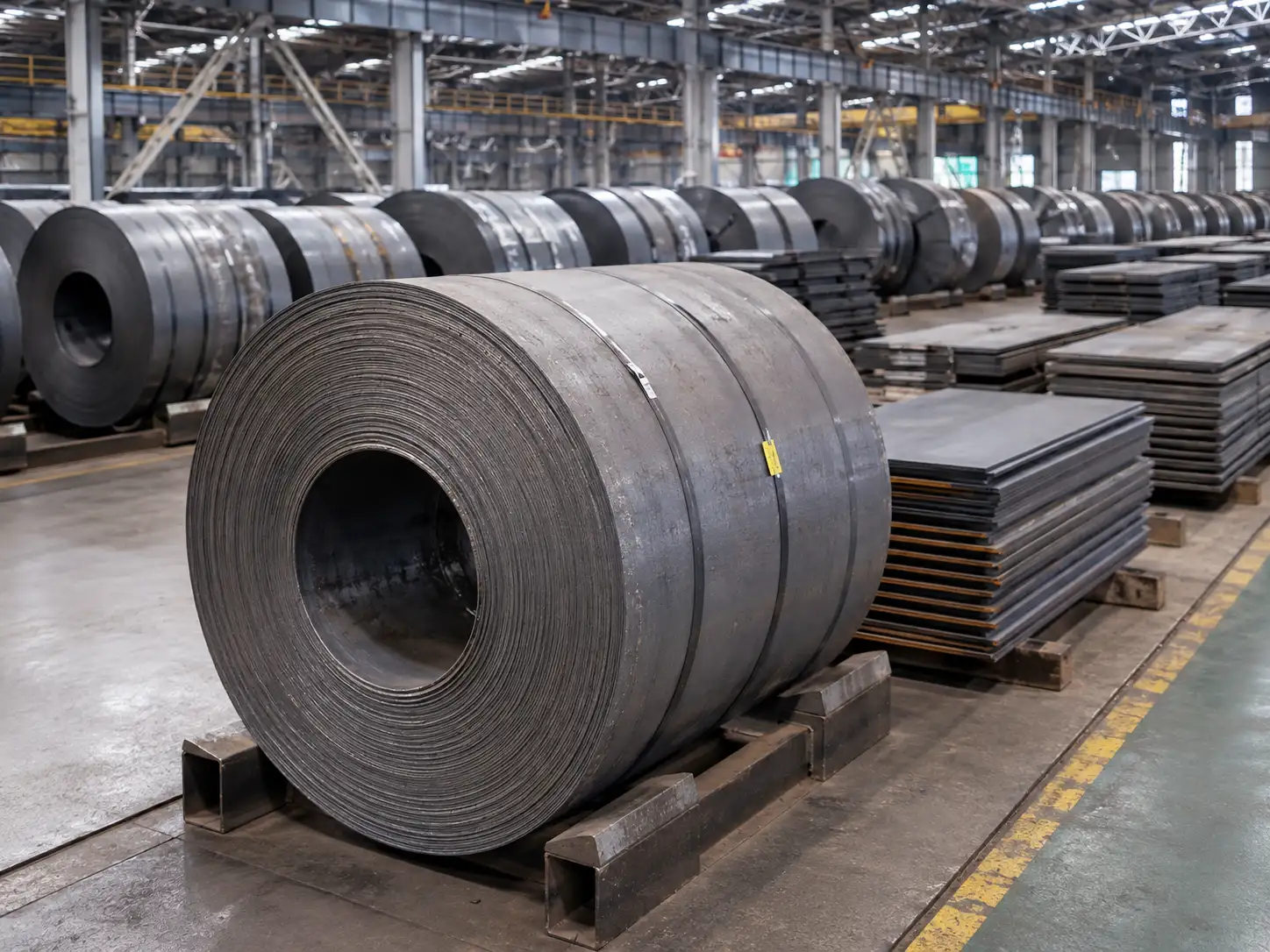 Steel coils and sheet stock representing raw material costs for cold-rolled carbon steel production