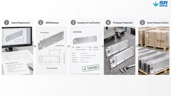 Custom manufacturing process from drawing submission to production delivery for EV battery box side panels