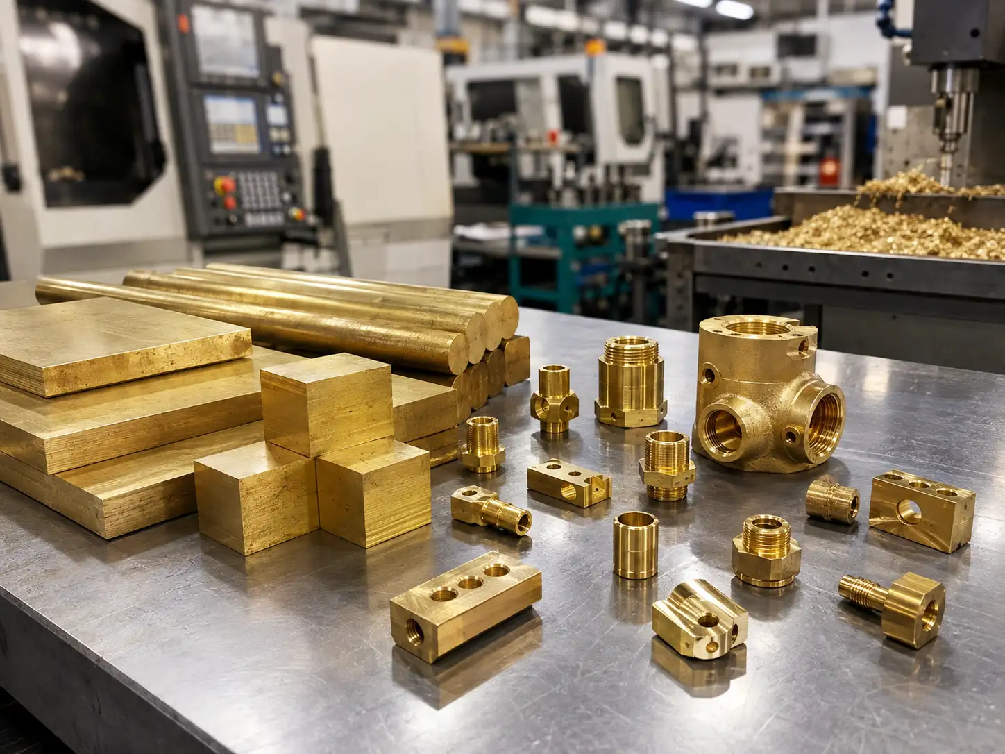 HPb59-1 leaded brass material and machined components used in precision metal manufacturing