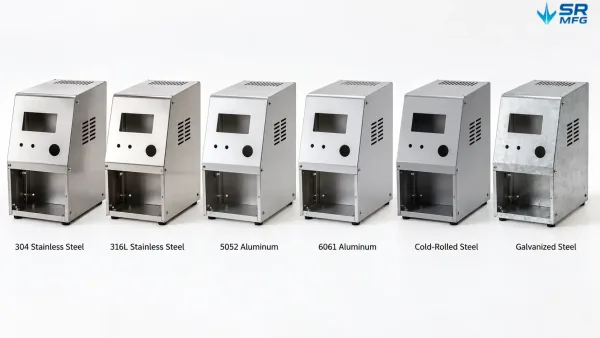 Stainless steel aluminum and steel materials for laboratory instrument enclosures