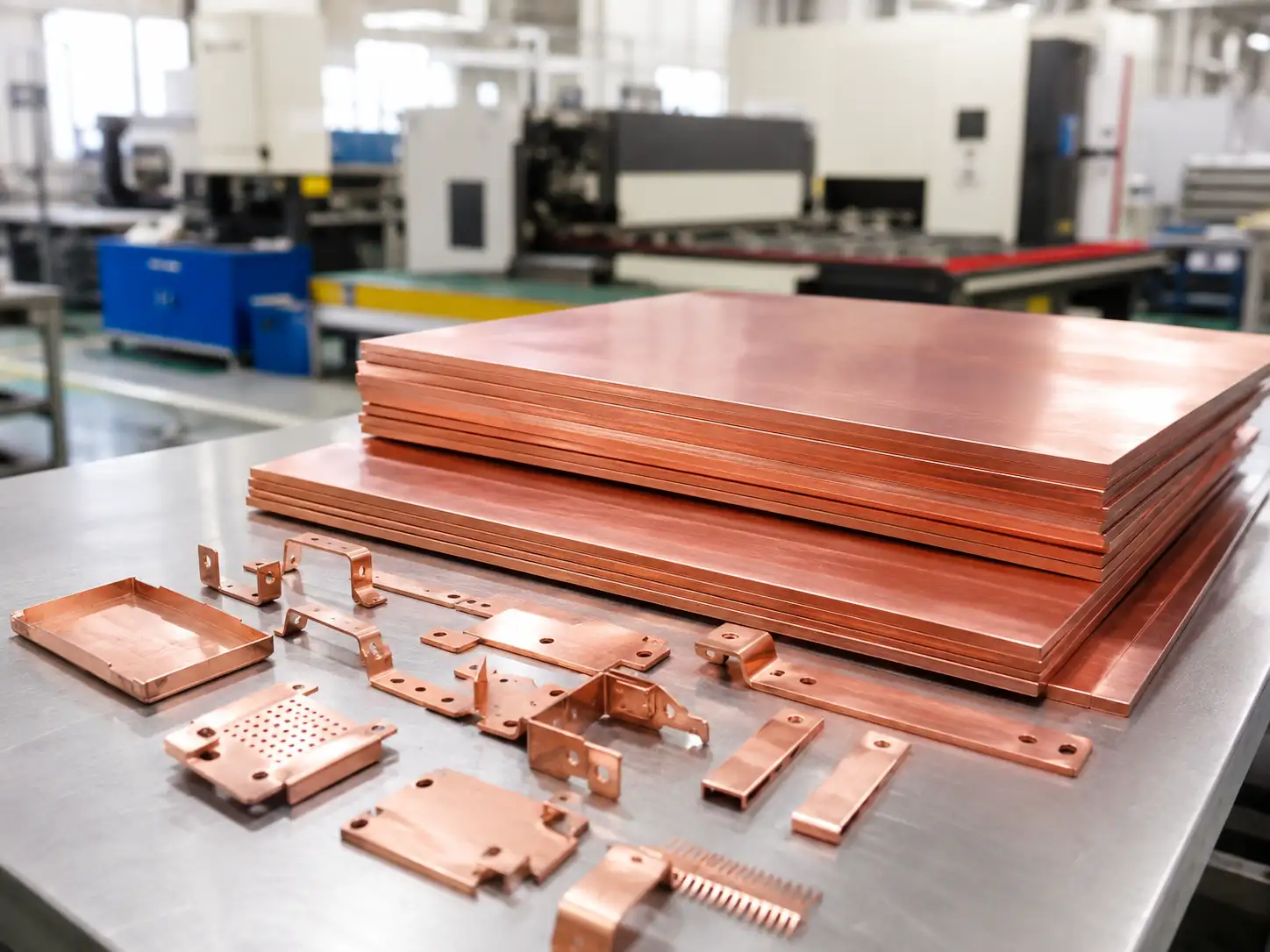 T2 and T3 pure copper sheet and fabricated parts used in precision metal fabrication
