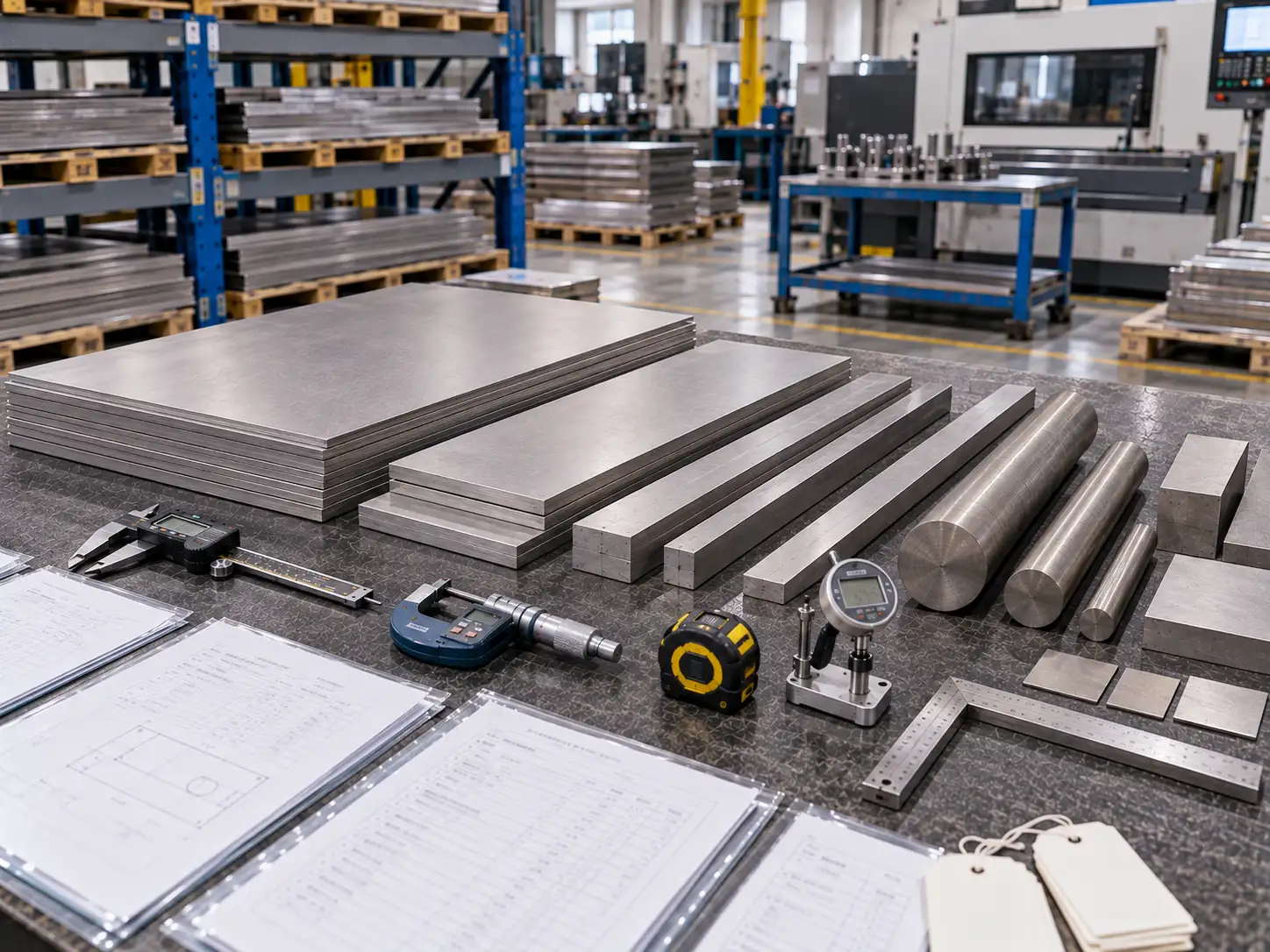 Incoming inspection and material property verification of Ti31 titanium alloy with measuring tools and certificates