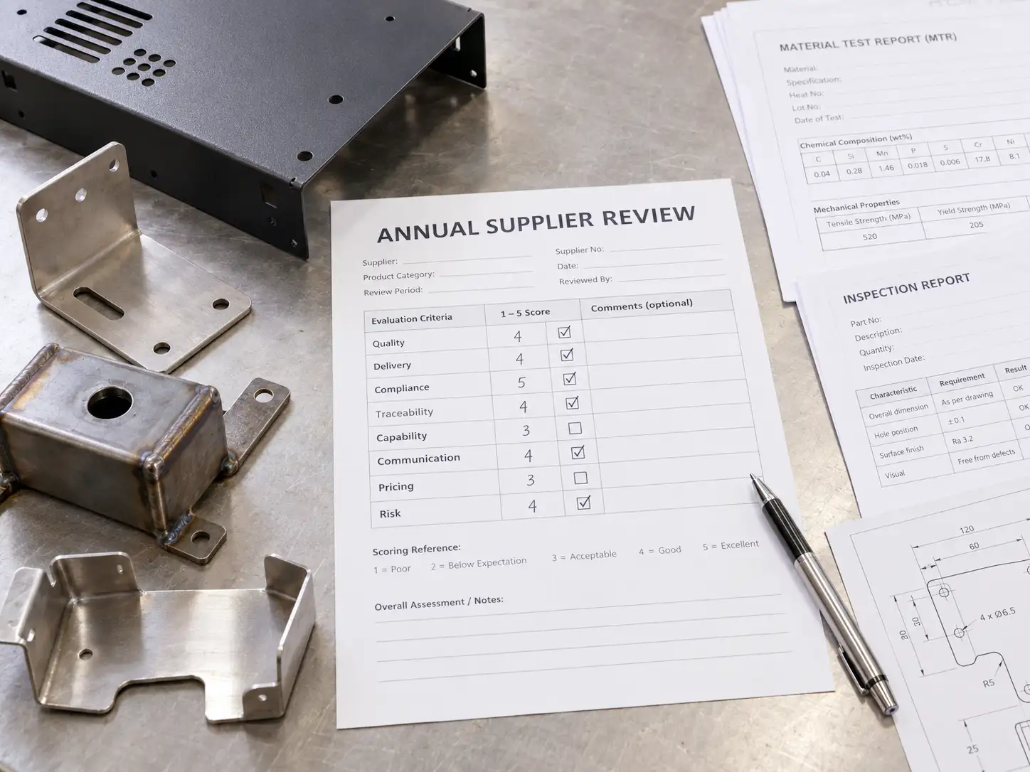 Annual sheet metal supplier review checklist for procurement teams