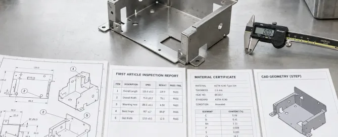 Complete FAI drawing package for sheet metal parts and overseas suppliers