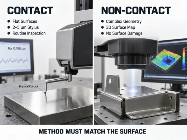 Contact vs optical profilometer for electropolished sheet metal inspection