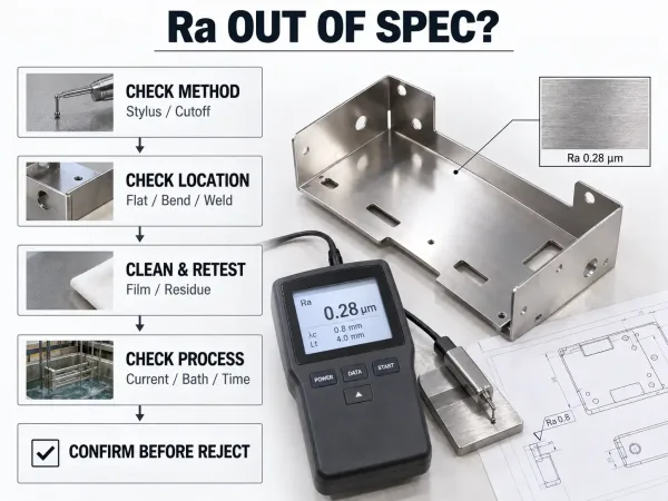 Electropolished surface Ra measurement troubleshooting workflow