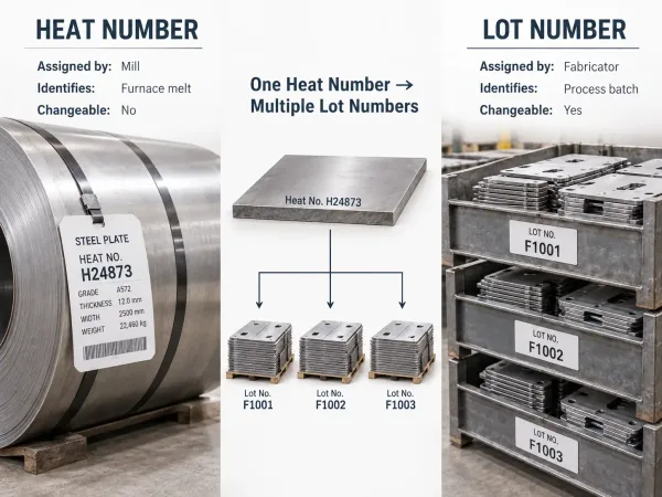 Heat number vs lot number in material traceability