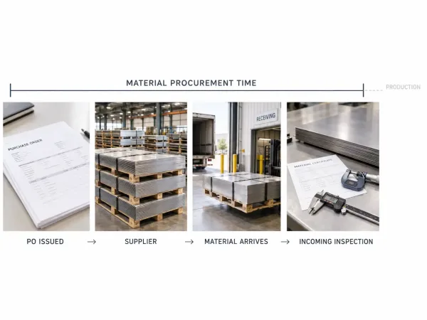 Material procurement time from purchase order to incoming material inspection