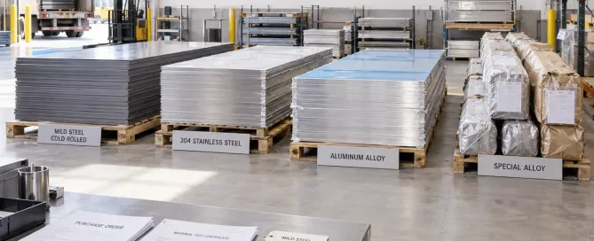 Material procurement time for sheet metal manufacturing from supplier order to material receiving