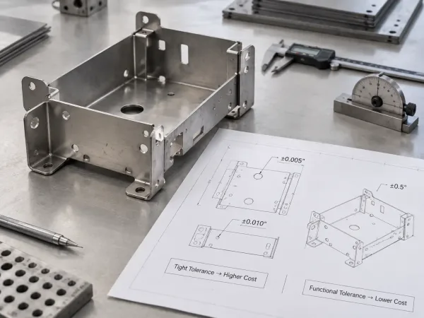 Comparison of standard and tight sheet metal bending tolerances and setup requirements