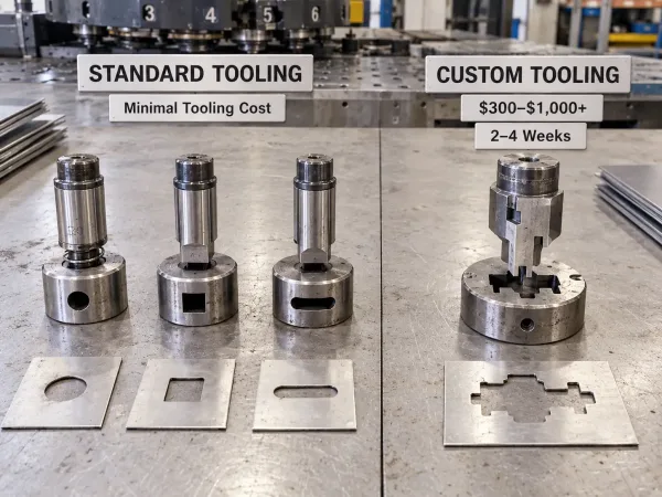 Standard and custom CNC turret punch tooling cost comparison