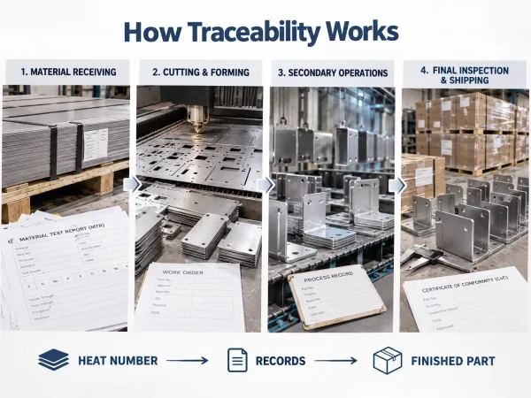 Material traceability workflow from receiving to shipping