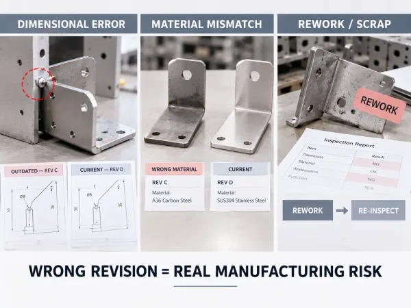 Manufacturing errors caused by using an outdated engineering drawing revision